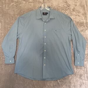 Vineyard Vines Shirt Mens XXL 2XL Blue Plaid Performance Classic Fit Tucker